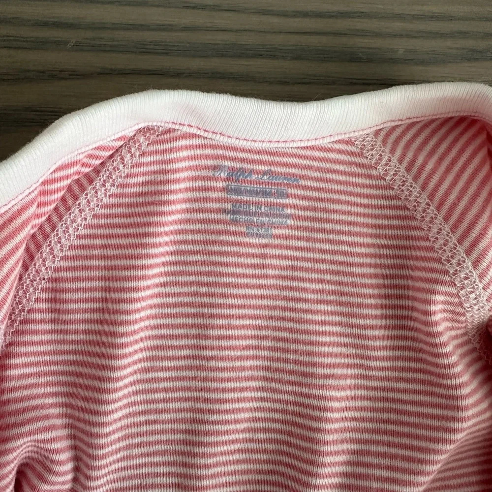 RALPH LAUREN NEWBORN STRIPED COTTON FOOTED COVERALL